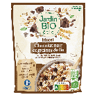 Organic dark chocolate muesli and flax seeds ''Jardin BIO''|||undefined|||Շոկոլադե մյուսլի ''Jardin BIO''